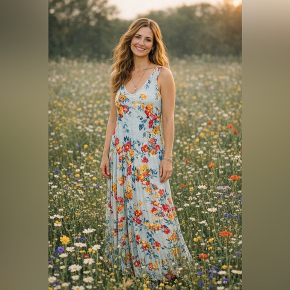 Sundance Dresses & Skirts - Sundance Catalog Long Floral Flowy Maxi Dress Sleeveless Rayon 106